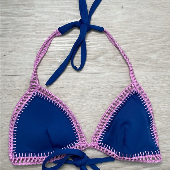Royal Blue & Pink Bikini Top - Picture 1 of 1